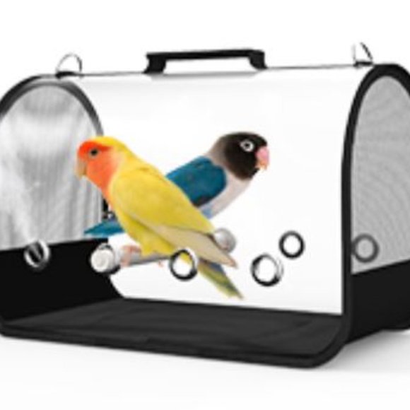 Final Sale- Small Animal Carrier Breathable Travel Cage W/Perch Mesh Folding Bag - Picture 2 of 11